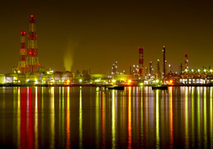 堺泉北臨海工業地帯の夜景写真