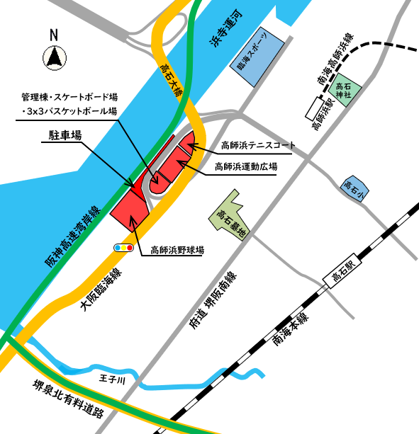 高師浜総合運動施設へのアクセス