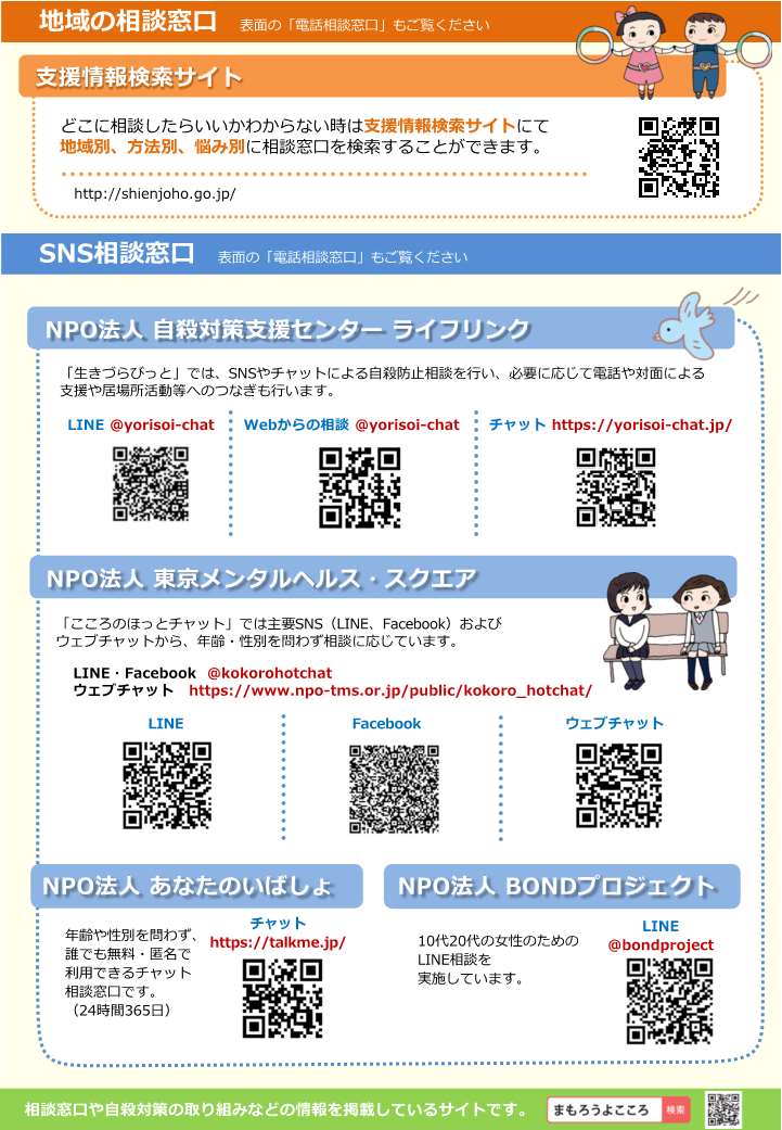 厚生労働省 主な相談窓口一覧2