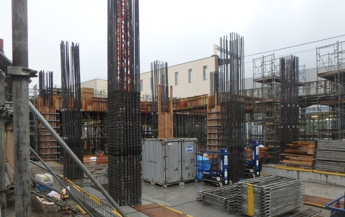 施設建築物1階柱配筋工事(平成30年1月)