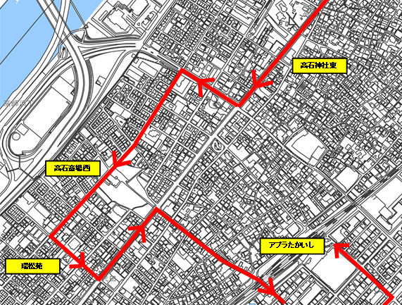 臨時運行ルート図